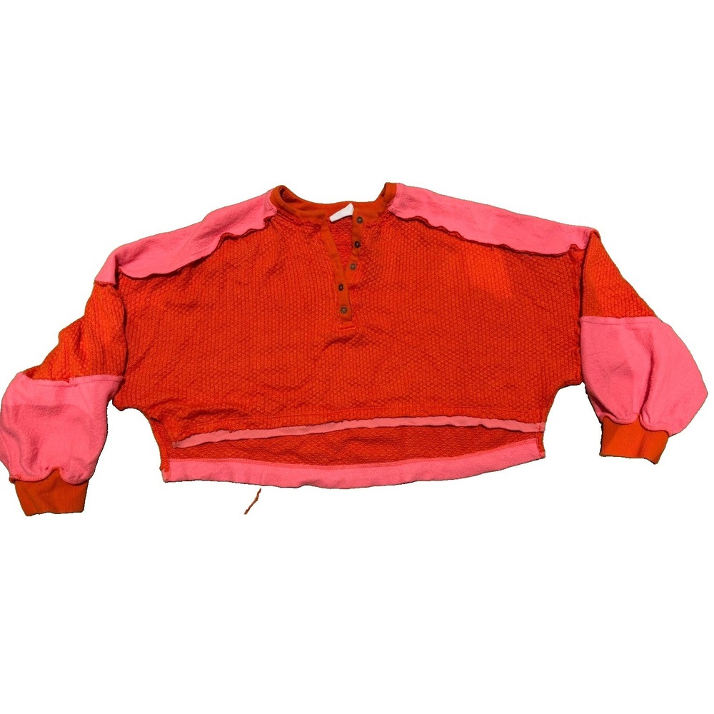 Out From Under Urban Outfitters Pullover Orange Inside Out Oversized Sweater M